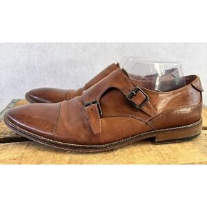 Aquila Murphy Double Monk Strap Shoes Mens 8.5 Brown Good